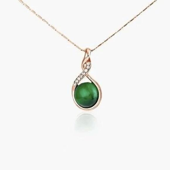 2/$40 Ladies Dark Green Opal Necklace - Picture 2 of 10
